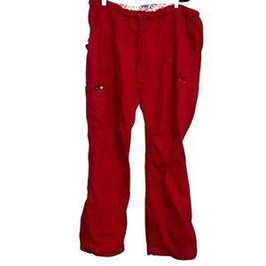 Kathy Peterson Red Cargo Pants Tall XL 55% Cotton 45% Polyester Made In Vietnam